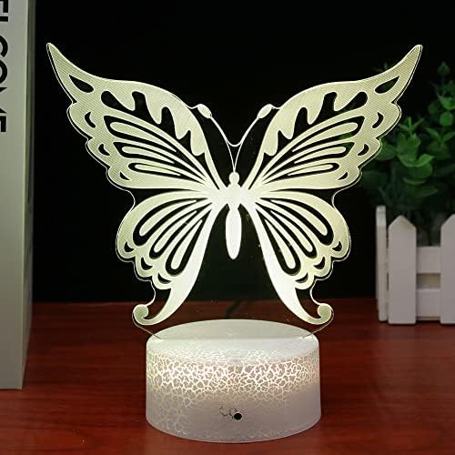AGWIM лека нощ с пеперуда за деца, 3D Иллюзионный лампа с пеперуди, 16 Цвята, Настолни лампи за спалня с дистанционно управление, са идеални като коледни подаръци за Рожден Ден, декорация на дома