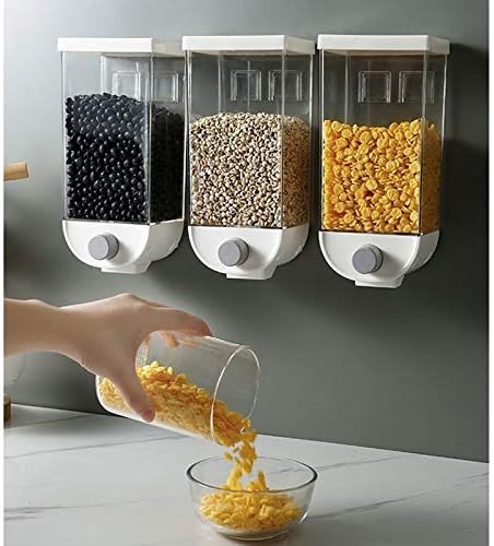 LKYBOA Диспенсер за съхранение на зърно, Кофа за Ориз, Кухненски Кутия За съхранение на Продукти, Монтиране на Резервоара, Пластмасови Запечатан Контейнер (Размери: L)