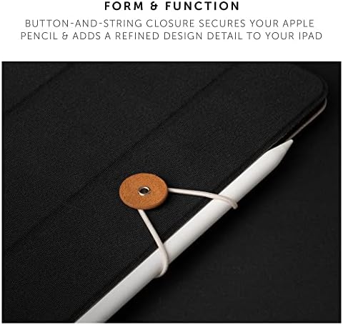 Native Union W. F. A Folio iPad – Минималистичная Сгъваема стойка и калъф от рециклирани материали, съвместими с iPad Pro 11 , iPad Air 10,9, с удобно магнитно затваряне, дизайн бутони и връзки - Черен