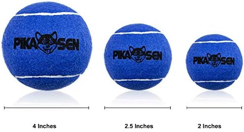 Тенис топки PIKASEN за кучета, 3 размера, за игра с домашни любимци. Премиум-клас, Здрави Топки за кучета и кученца за тренировки, игри, физически упражнения, Най-лесният Цвят за кучета, Червено, Жълто, синьо (средно-12