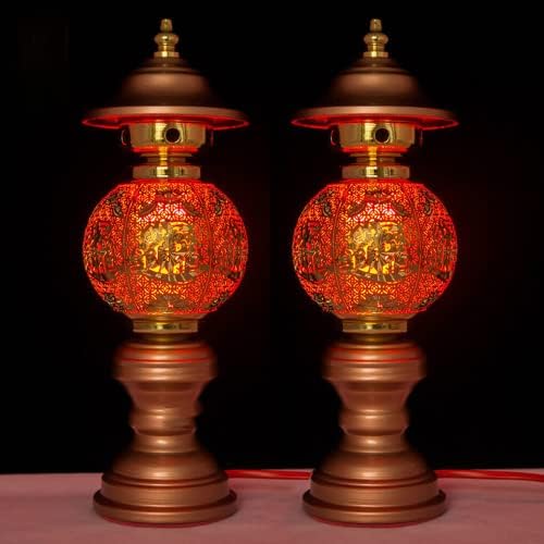 XIALON US 110V 220V 1 двойка от 11-инчови Led Битови Лампи Буда Ретро Будизма Лампа Бог на Богатството