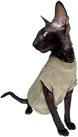Тениска Kotomoda с Безволосым котка Маслини за котка Сфинкс (X-Small)