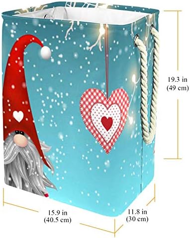 Домашен Коледен Мотив Tomte Standing 300D Оксфорд PVC, Водоустойчив Кошница За Дрехи, Голяма Кошница за Дрехи за Одеяла Дрехи Играчки в Спалнята