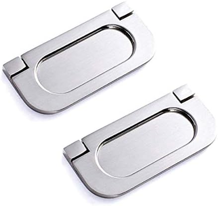 Дръжката на вградените тип от сплав XMHF за промиване закрывающихся врати за джобни врати, Сребрист Нержавеющие Вградени дръжки за плъзгащи врати, шкафове, чекмеджета (2 опаковки)