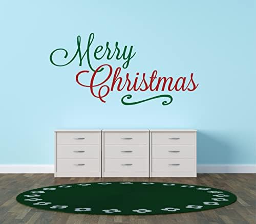 Поздрави с Празника Весела Коледа, Празник на сезона, Празнични подаръци, Идеи за празнични дарове, Стикери за стена, Размери: 12 см x 20 см