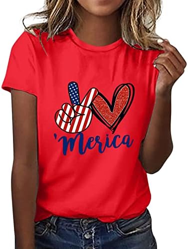 Ризи 4 юли, Дамски Тениски с Флага на САЩ, Летни Ежедневни Блузи, тениски с Къс ръкав, Патриотическая Удобна Свободна Блуза, Топ
