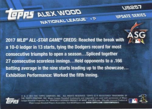 Актуализация серия 2017 US257 Алекс Ууд Лос Анджелис Доджърс Бейзболна картичка всички звезди