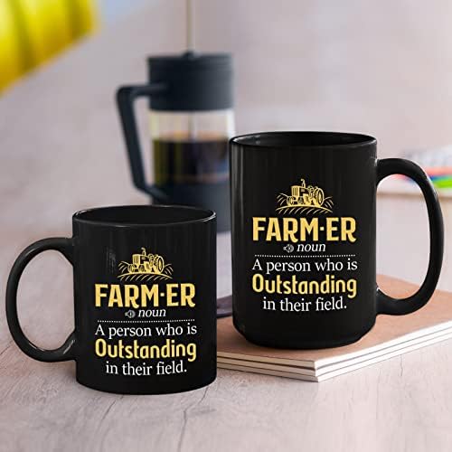 Кафеена чаша Farmer Определение за подарък на земеделския производител - Забавни подаръци от фермерите чаши за жени и мъже - Новост, Идея за подарък от фермерите керамични чаши На Ден, рожден ден и Коледа - Индивидуална
