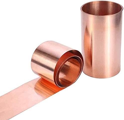 Латунная плоча UMKY Мед метален лист Фолио табела Вырезанная медни метална плоча, Подходяща за заваряване и производство на метално фолио (Размер: 0.1 mm x 300 mm x 500 mm)