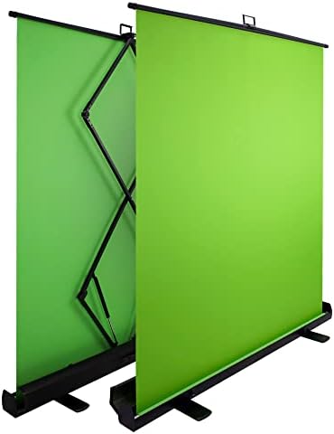 87 инча Екстра Широка Голям Сгъваем екран с хромирани панел Зелен цвят за снимка на фона и стрийминг - Преносим Разтегателен, здрава Алуминиева рамка, устойчива към бръчки плат, автоматично фиксирующаяся рамка на въздушна
