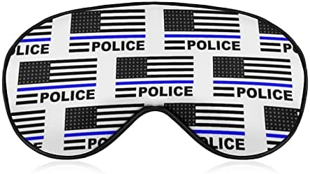 Полицията на САЩ Синя Линия Черен Флаг Маска за Очи за Сън Затемненная Нощна Превръзка на Очите и с Регулируема Каишка за Мъже Жени Пътуват Йога на Съня