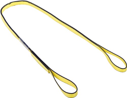 Прашка от полиестерни платна Mazzella Lifting Technologies 5000-2001 EE2-904 Edgeguard, на око, жълто, 2 слой, дължина 13 см и широчина 4 см, плоски капси 12 см, товароносимост вертикално 11500 килограма