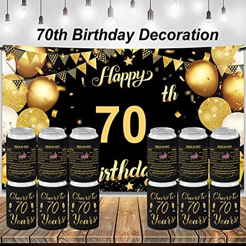 Украса Xumbtvs на 70-ия рожден ден за жените и мъжете, Ретро Декор за рождения Ден на 1953 година, за да проверите за рождения Ден на Семидесятилетней Давност, 12 бр. Неопренови Ръкави-охладители за напитки, бира, напитки