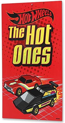Метална Табела с логото на Open Road Mattel Hot Wheels Flame Logo - Голяма Табела Hot Wheels за детска спални, мъжки пещери или Гараж