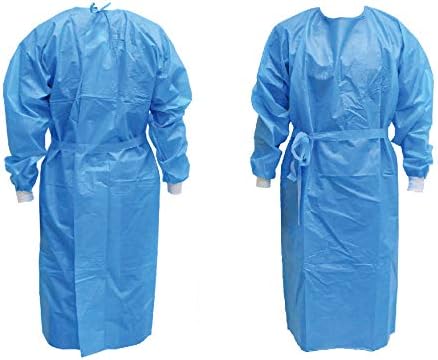 Нехирургический еднократна изолиращ халат ObboMed с еластичен маншет (Синя опаковка от 3-то ниво по 100 броя)