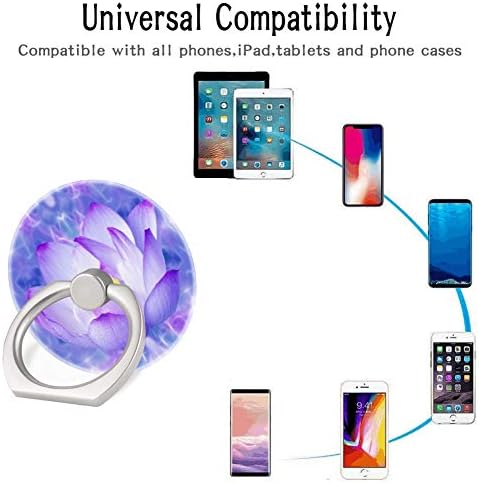 (3 опаковки) Притежателят на пръстена за мобилен телефон, Дръжка за пръстите и Поставка за мобилен телефон с лилаво Цвете Лотос, Сгъваема Стойка, Съвместима с всички смартфони