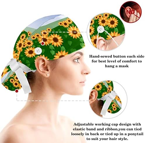Хирургическа Шапка с череп и цветя на Копчета /Дъвка за дълга коса с Бантиком