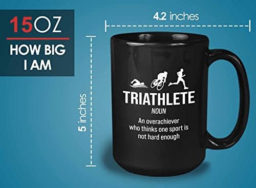 Кафеена чаша Bubble Hugs Triathlete 15 грама, Черна - Триатлет, Успешен В определянето на Триатлета - Смешен речник на Триатлета, Плувец, Колоездач, на Второ място, Победител на състезания по лека атлетика