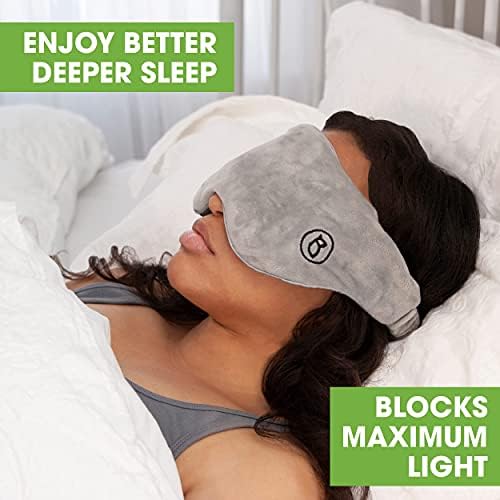 Утяжеленная маска за сън, BARMY (0,8 кг / 13 грама) Черно-сиво Утяжеленная маска за очи за сън, Обхващащи очи от светлината, подобряване на релаксация и сън, с Удобна Затемняющая Маска за сън