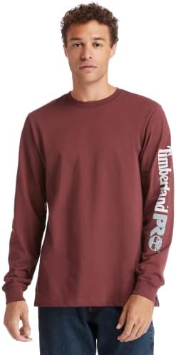 Мъжки t-shirt Timberland PRO Base Plate от смесовой платове с дълъг ръкав и логото на